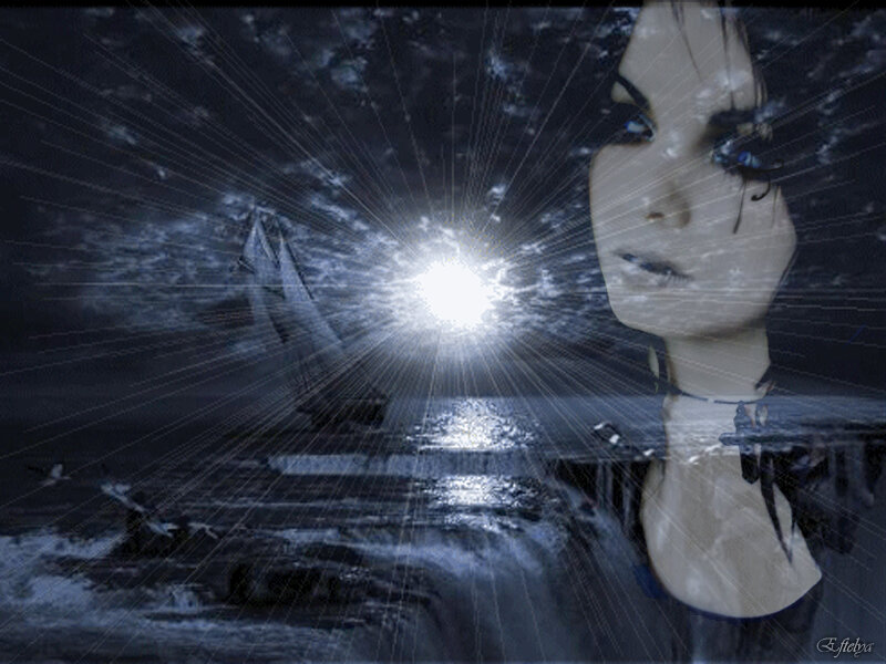 Woman's Face and Sailboat
