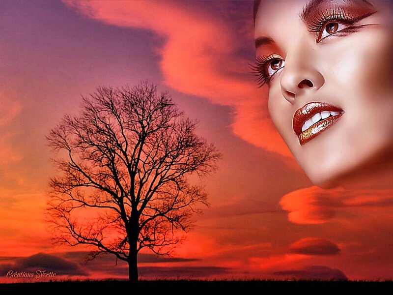 Woman's Face and Tree