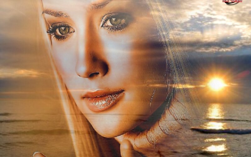 Woman's Face at Sunset
