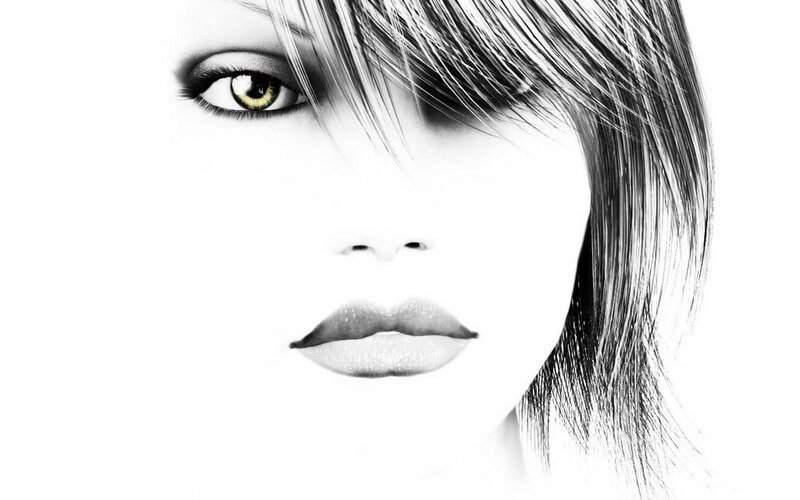 Woman's Face — Black, Dramatic, Digital Art, Eye