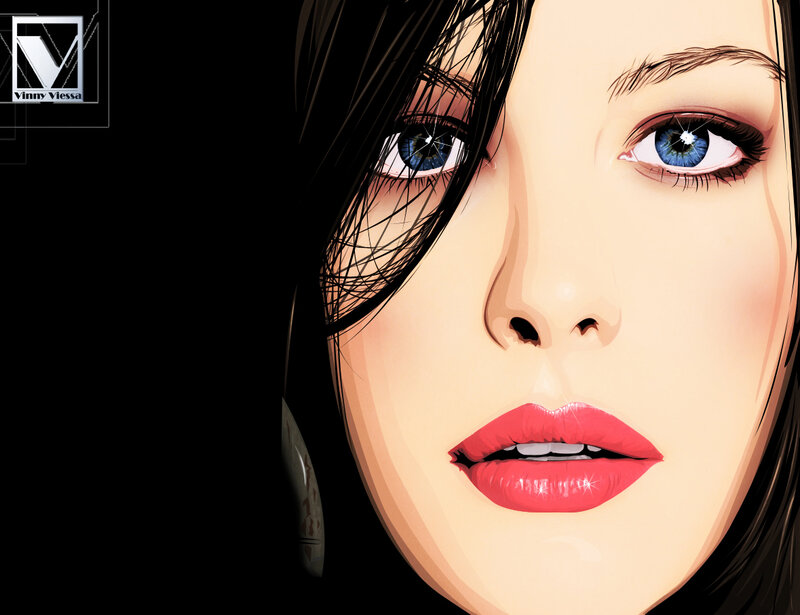 Woman's Face — Black, Dramatic, Digital Art, Eyes