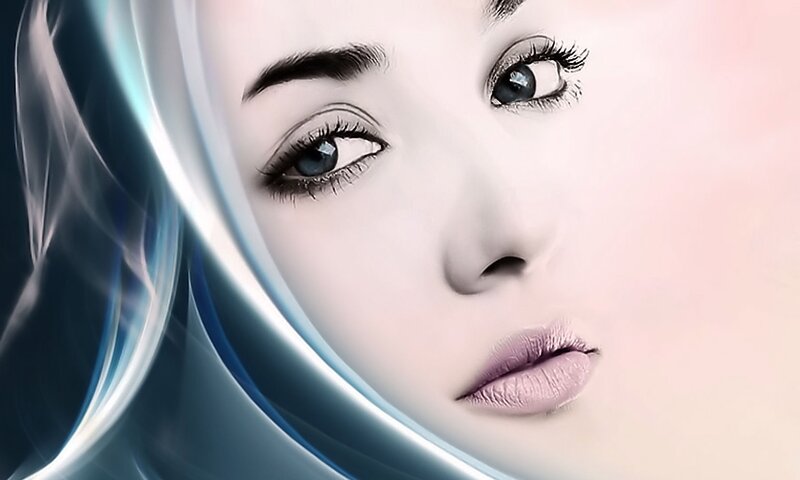 Woman's Face — Blue, Serene