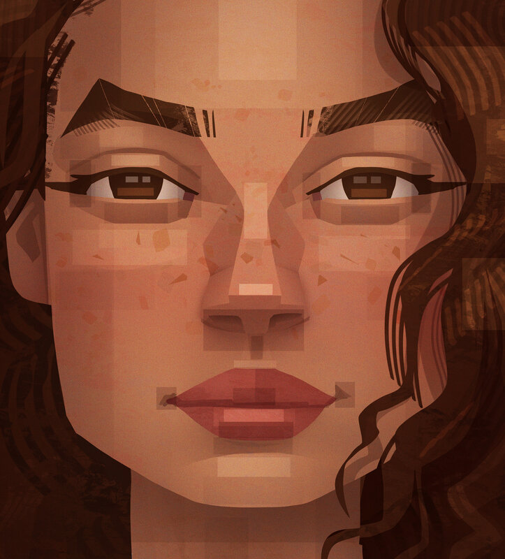 Woman's Face — Brown, Neutral