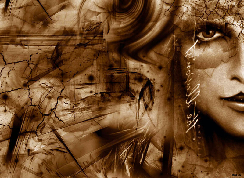 Woman's Face Collage — Brown