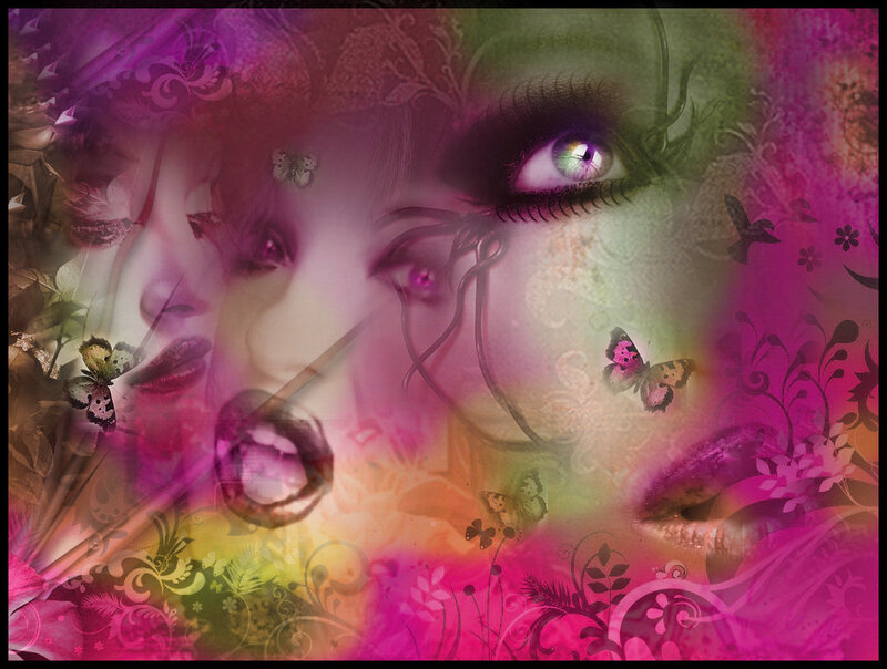 Woman's Face Collage — Pink, Dreamy