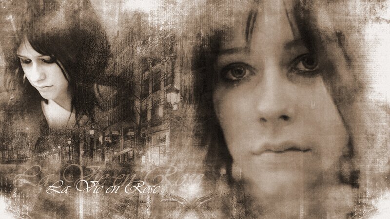 Woman's Face Collage — Sepia