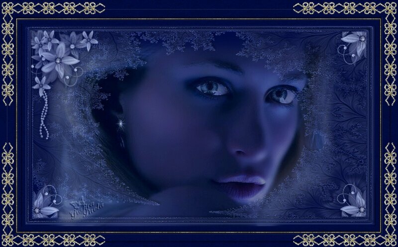 Woman's Face in Blue — Dreamy