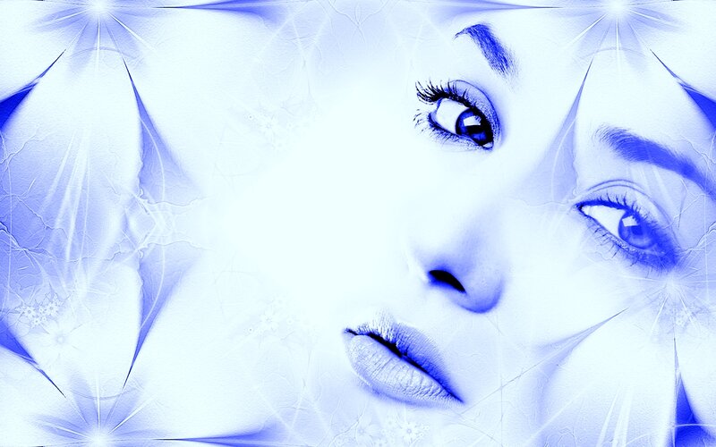 Woman's Face in Blue
