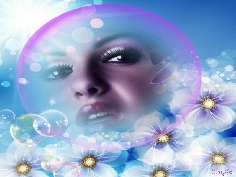 Woman's Face in Bubble