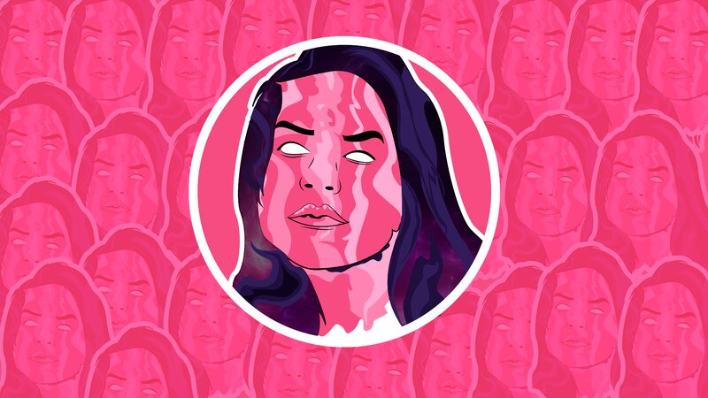 Woman's Face in Circle