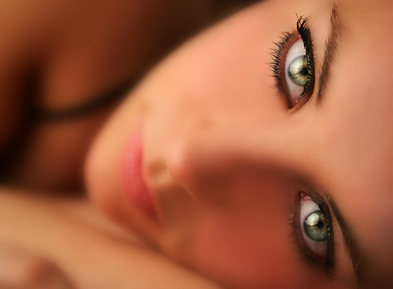Woman's Face in Close-up — Brown, Intimate