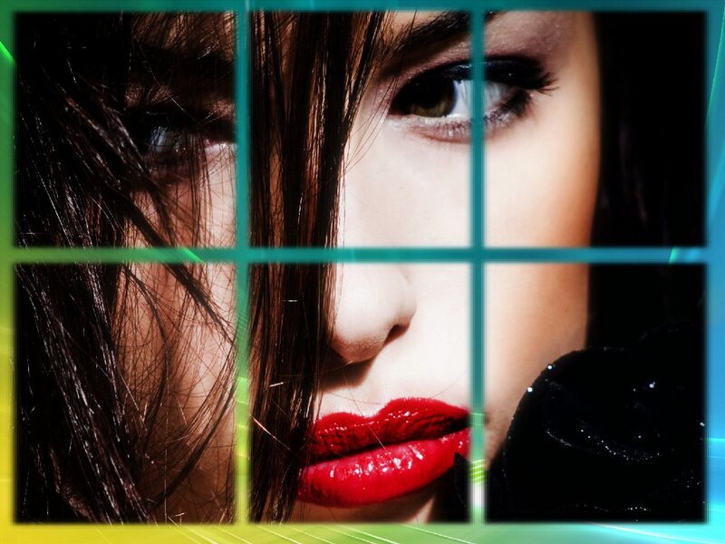 Woman's Face in Close-up — Red