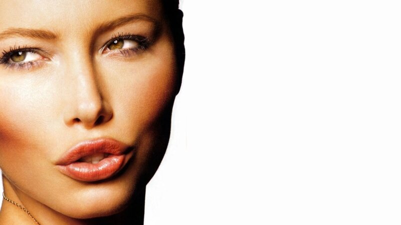 Woman's Face in Close-up — White