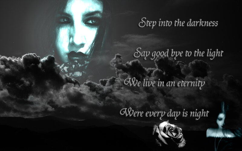 Woman's Face in Clouds — Black, Dark