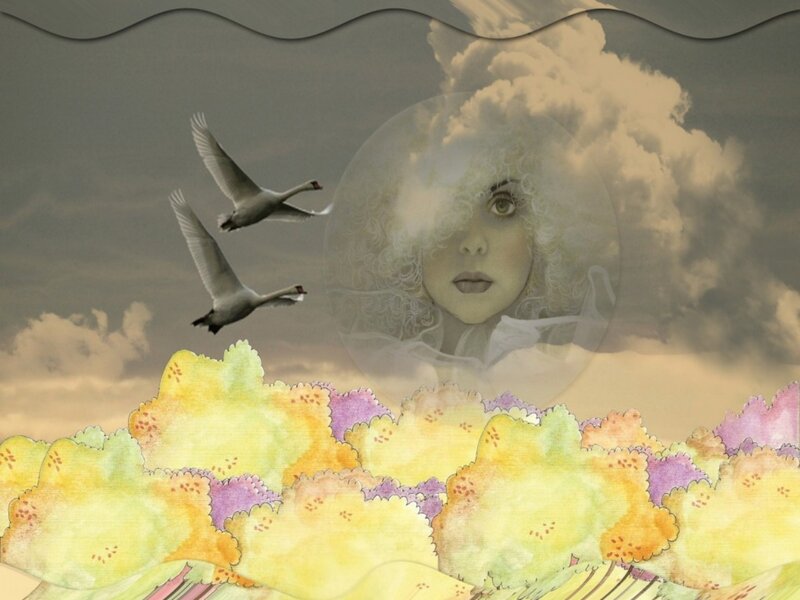 Woman's Face in Clouds