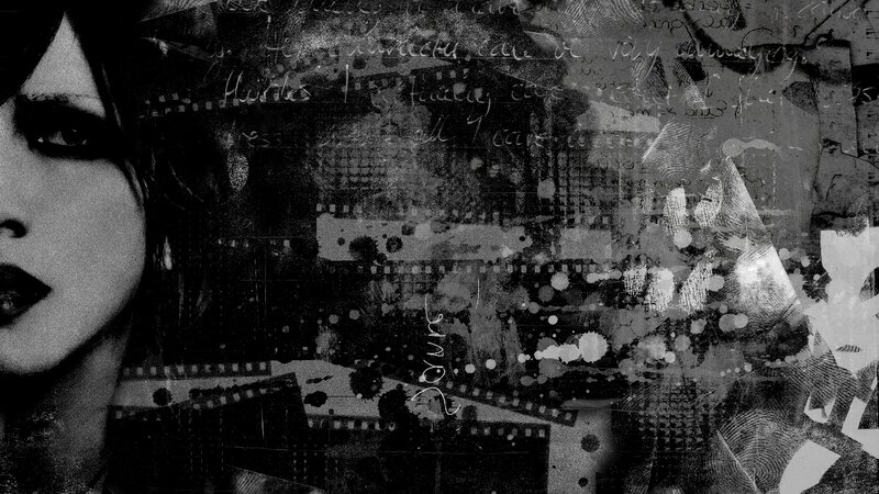 Woman's Face in Collage — Black