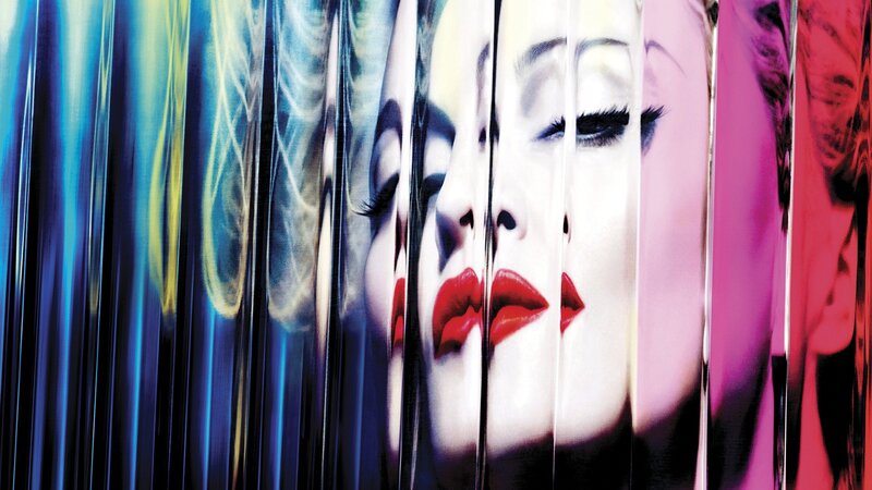 woman's face in colorful panels