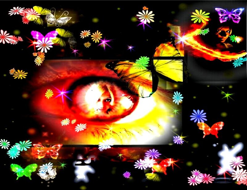 Woman's Face in Eye — Black