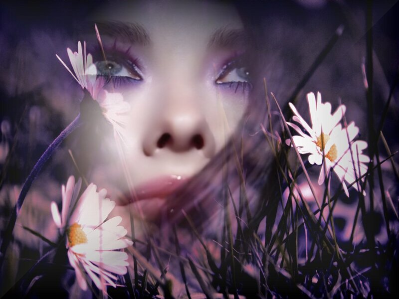 Woman's Face in Flowers