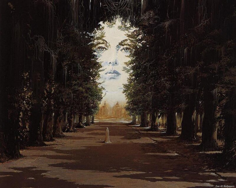Woman's Face in Forest — Brown
