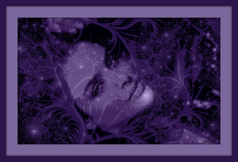 Woman's Face in Fractal Art — Purple, Dreamy