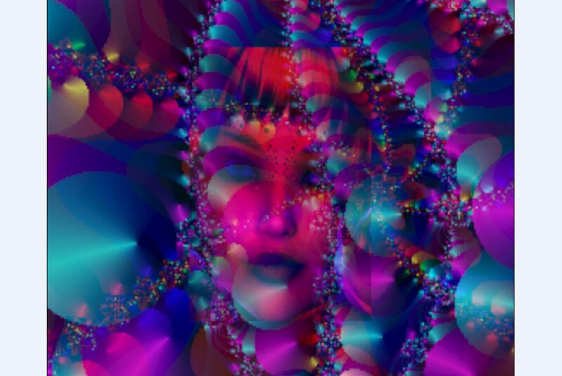 Woman's Face in Fractal Art — Purple