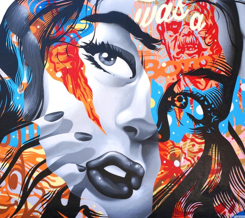 Woman's Face in Graffiti