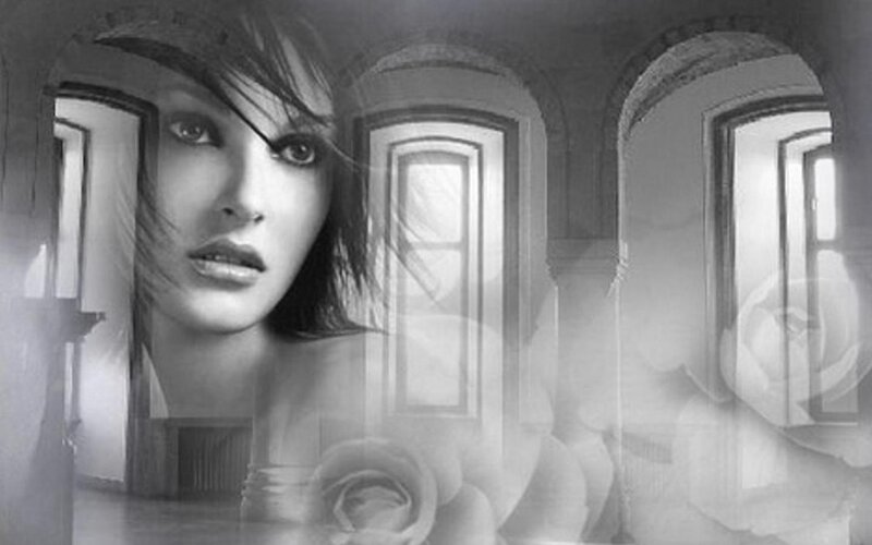 Woman's Face in Hallway