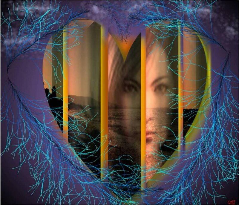 Woman's Face in Heart