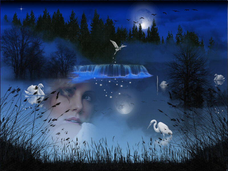 Woman's Face in Landscape