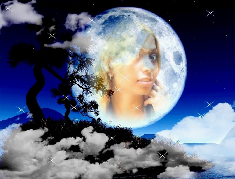 Woman's Face in Moon