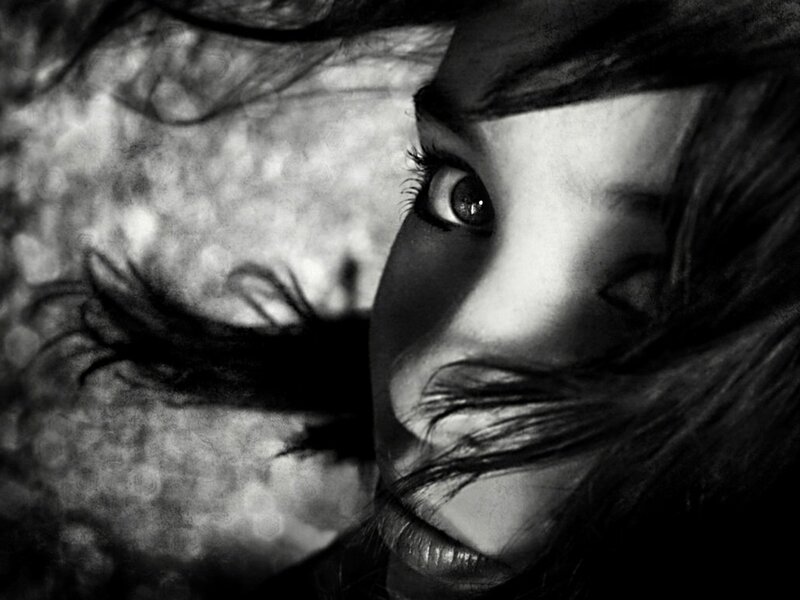 Woman's Face in Motion