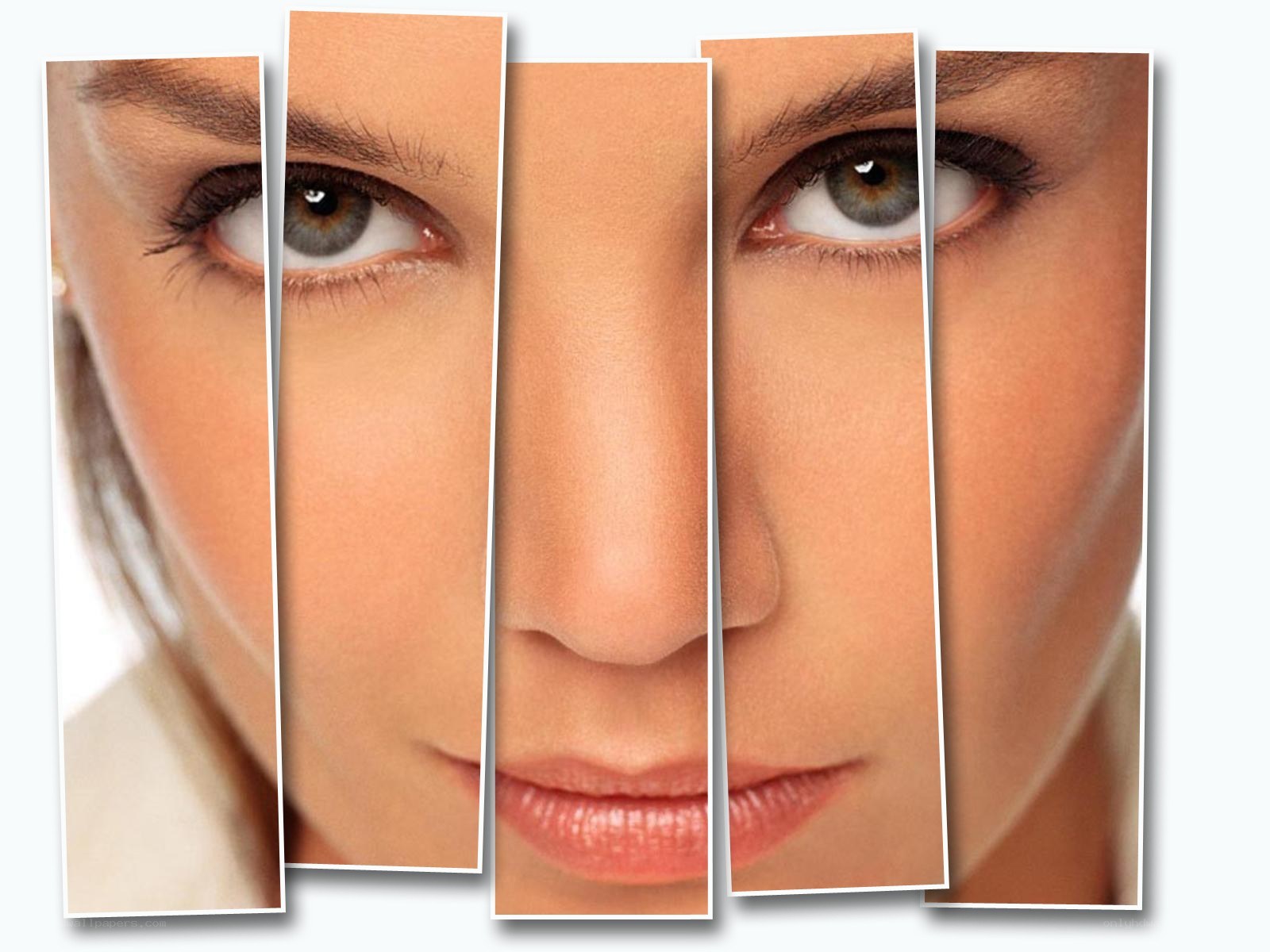 woman's face in panels