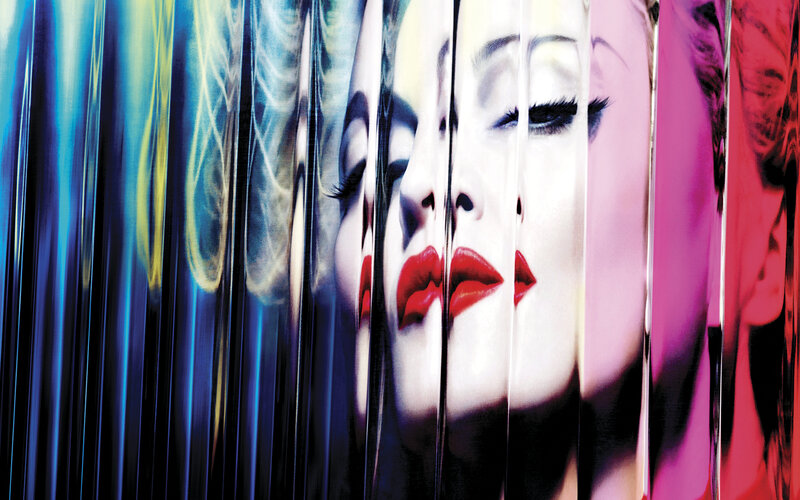 Woman's Face in Panels — Pink, Dramatic