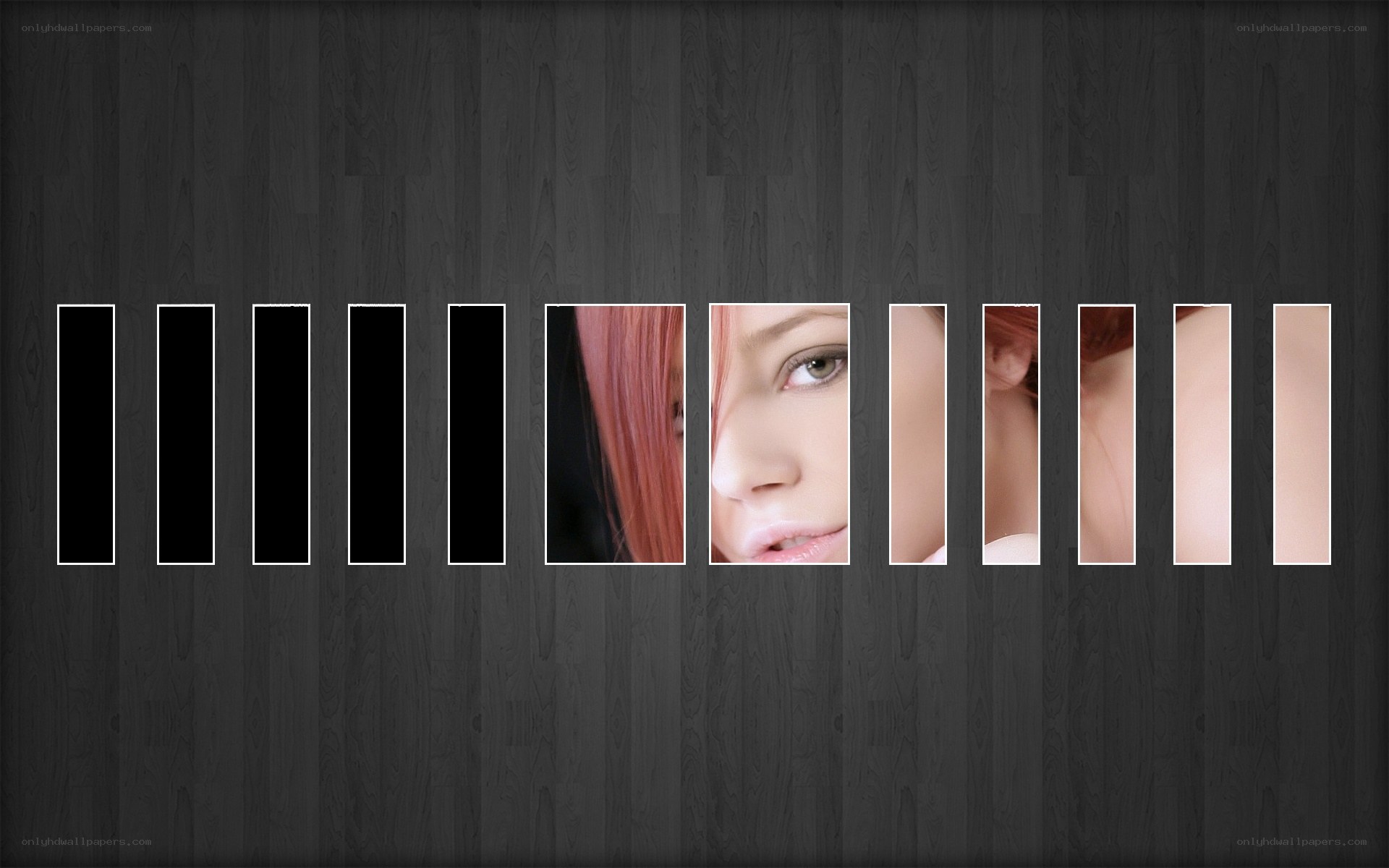 woman's face in panels