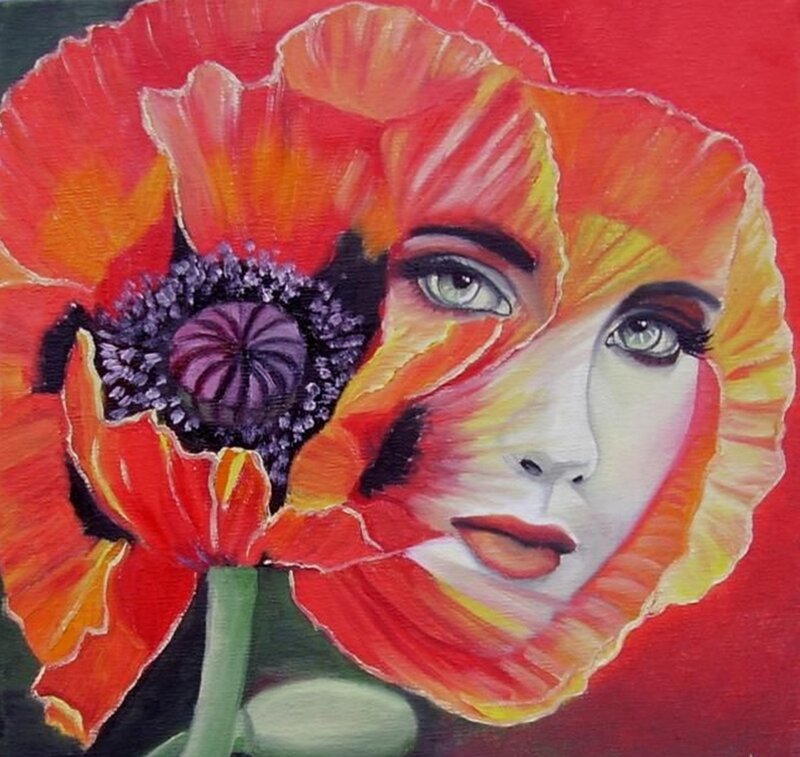 Woman's Face in Poppy