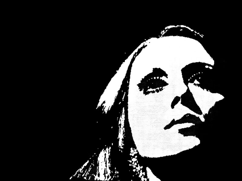 Woman's Face in Profile — Black, Dramatic, Minimalist