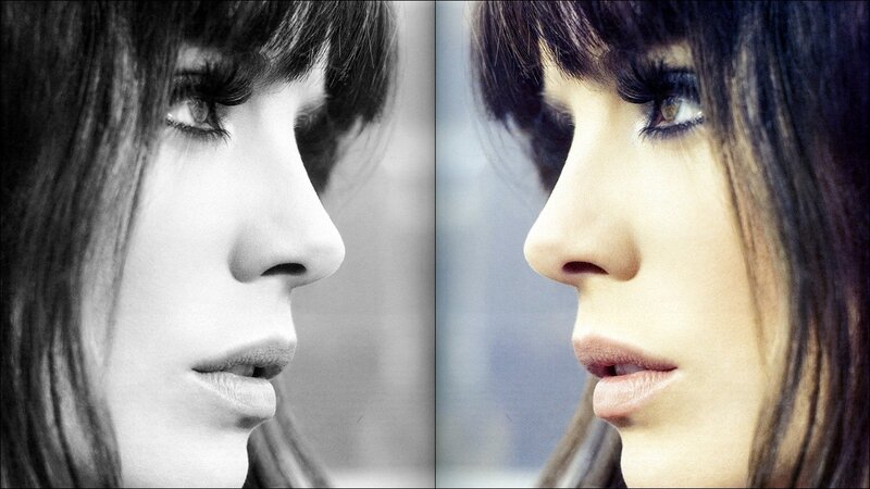 Woman's Face in Profile — Black, Dramatic, Photograph, Hair, Eyes