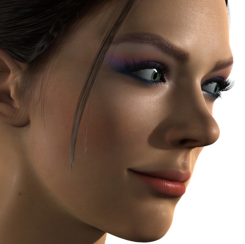 Woman's Face in Profile — Brown, Neutral