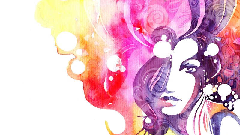 Woman's Face in Profile — Pink