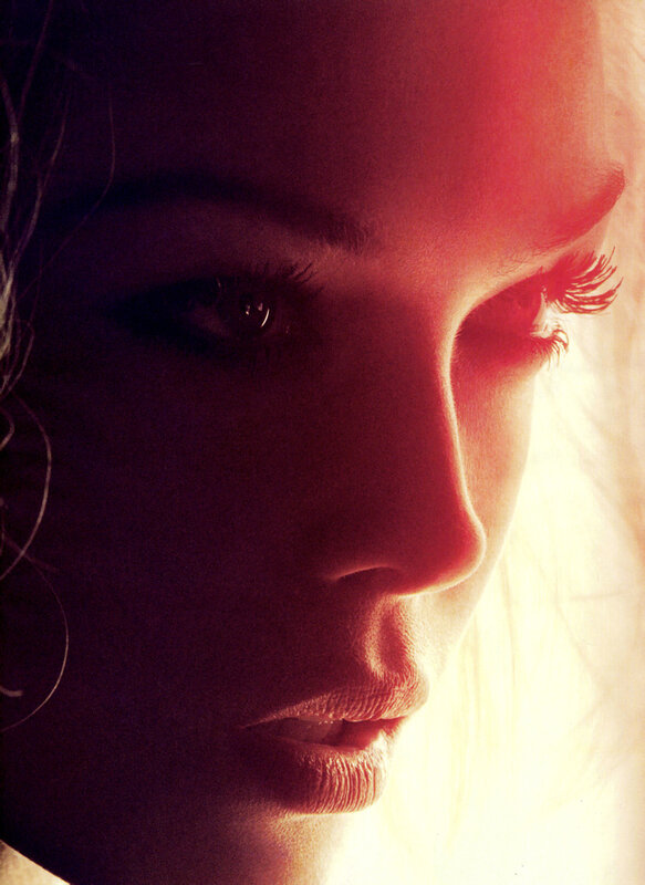 Woman's Face in Profile — Red, Dramatic, Photograph, Hair