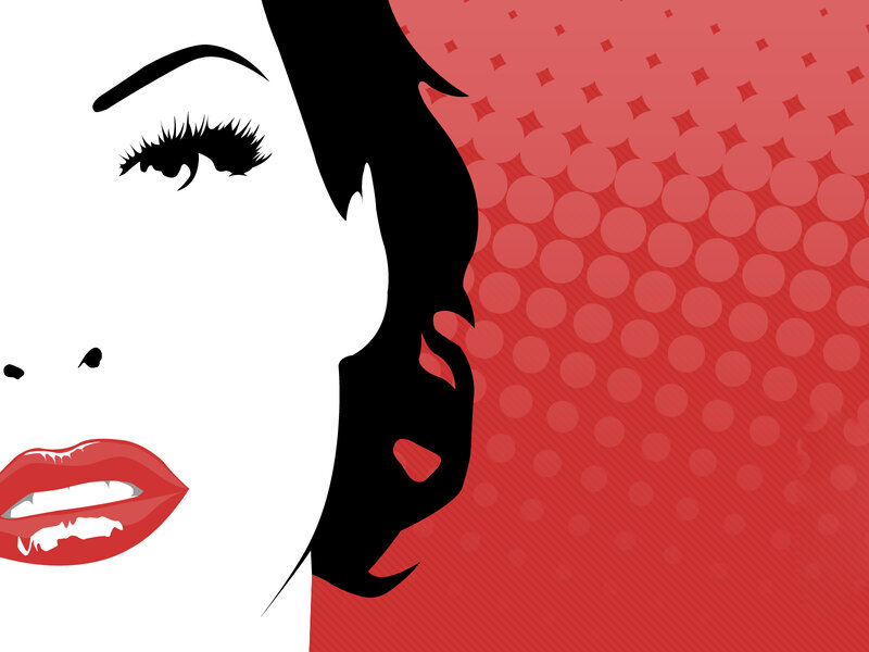 Woman's Face in Profile — Red, Dramatic