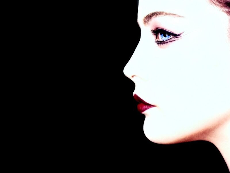 Woman's Face in Profile — White
