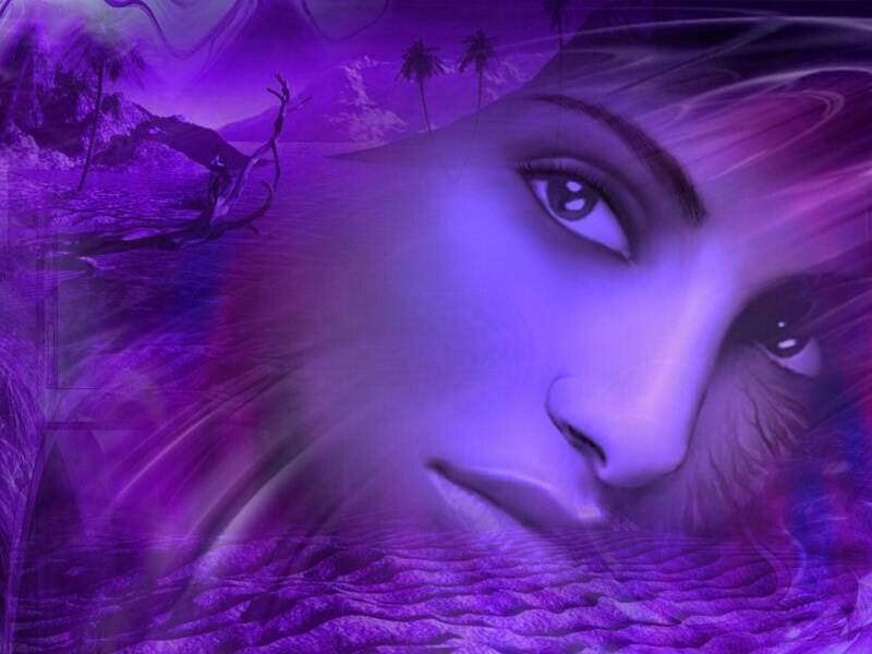 Woman's Face in Purple