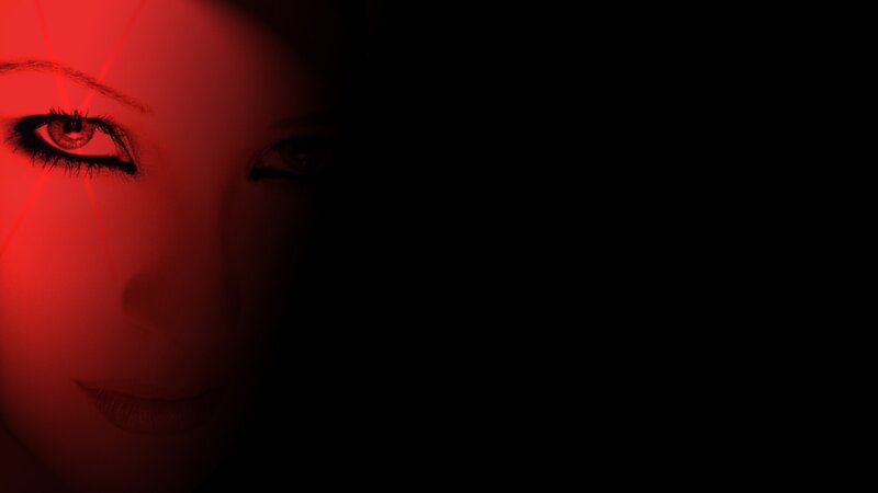 Woman's Face in Red Light — Dramatic