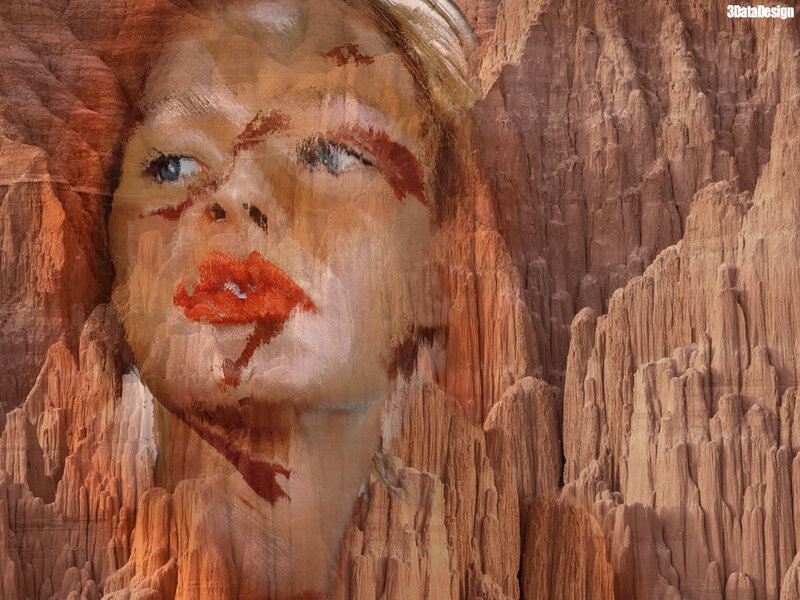 Woman's Face in Rock Formation