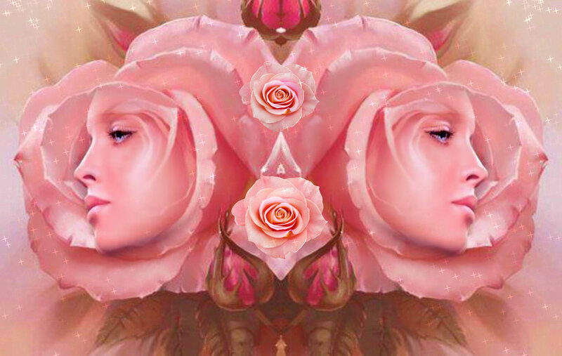 Woman's Face in Rose — Pink