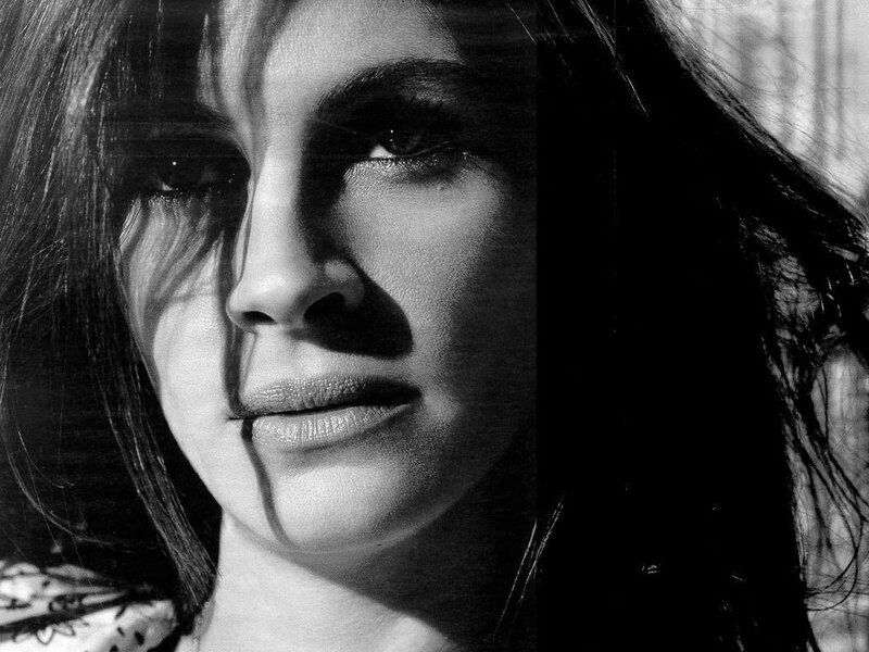 Woman's Face in Shadow — Black, Dramatic, Photograph, Hair, White, Gray