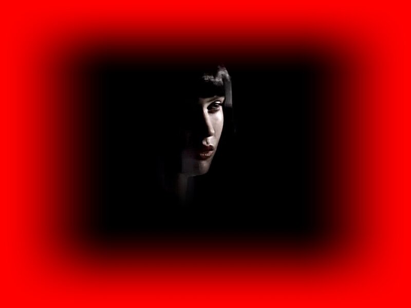 Woman's Face in Shadow — Red