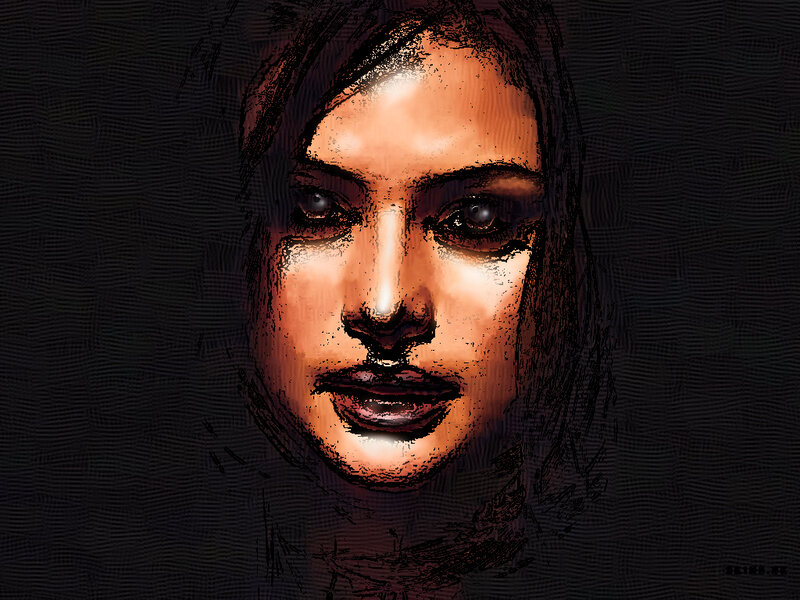 Woman's Face in Sketch Style